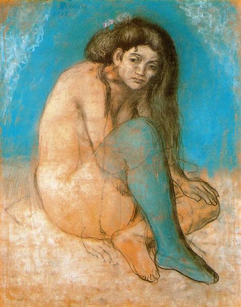 Pablo Picasso Classical Oil Paintings Seated Female Nude - Click Image to Close